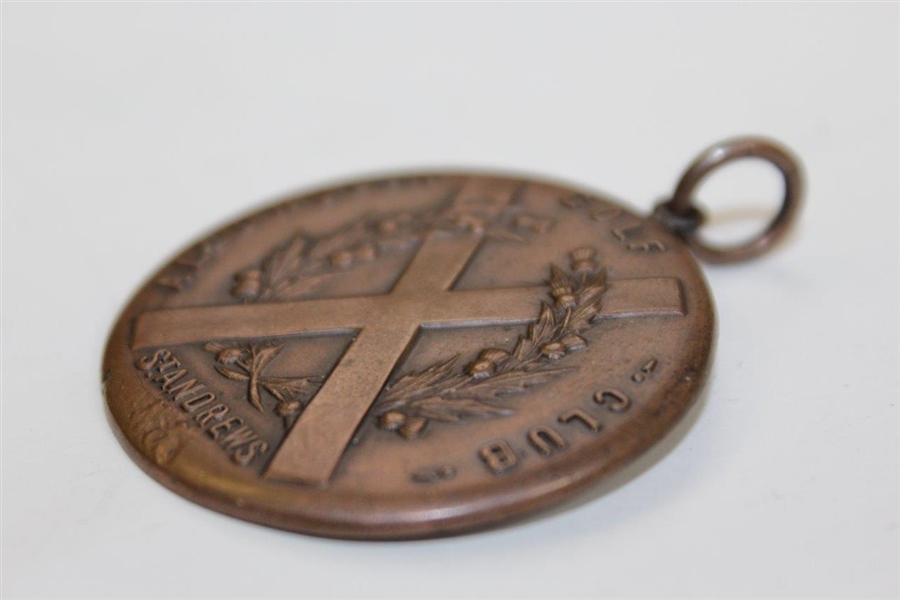Vintage 1922 Algonquin Golf Club F.W. Thompson Cup Bronze Medal with X Shaped St Andrews Cross