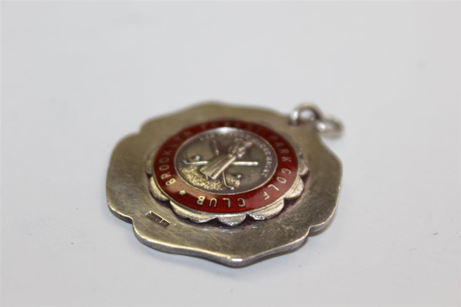 Vintage Brooklyn Forest Park Golf Club Sterling Silver Medal with Enameling & Decorative Disc