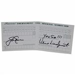 Jack Nicklaus & Verne Lundquist Signed 1986 Masters Scorecard W/Notation "Yes Sir!" JSA ALOA