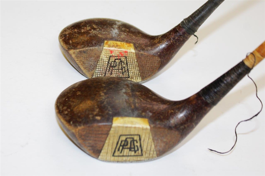 Two Classic Alex Chisholm PGA Logo Fancy Face Ivory Woods