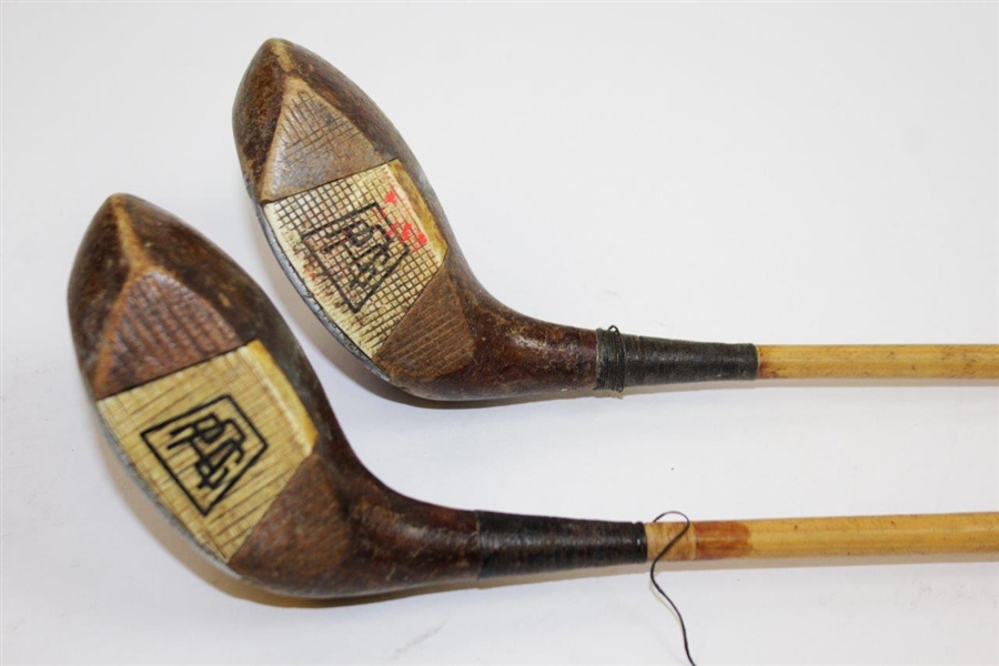 Two Classic Alex Chisholm PGA Logo Fancy Face Ivory Woods
