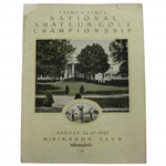 1927 US Amateur Championship at Minikahda Club Official Program - Bobby Jones Win!