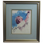 Jack Nicklaus Signed Post-Swing Portrait Watercolor Print - Framed JSA ALOA