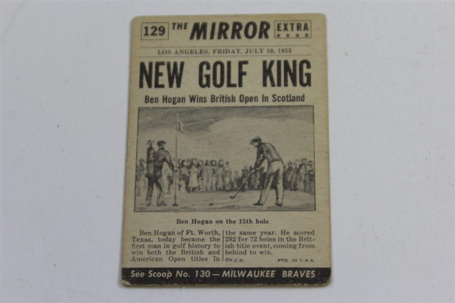 Ben Hogan 'New Golf King' 1953 Golf Card - July 10th