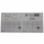 Tiger Woods Actual Match Used & Signed 3rd Rd 2007 Dubai Desert Classic Scorecard JSA ALOA
