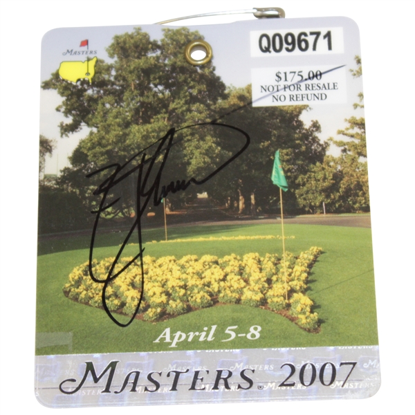 Zach Johnson Signed 2007 Masters Tournament SERIES Badge #Q09671 JSA ALOA