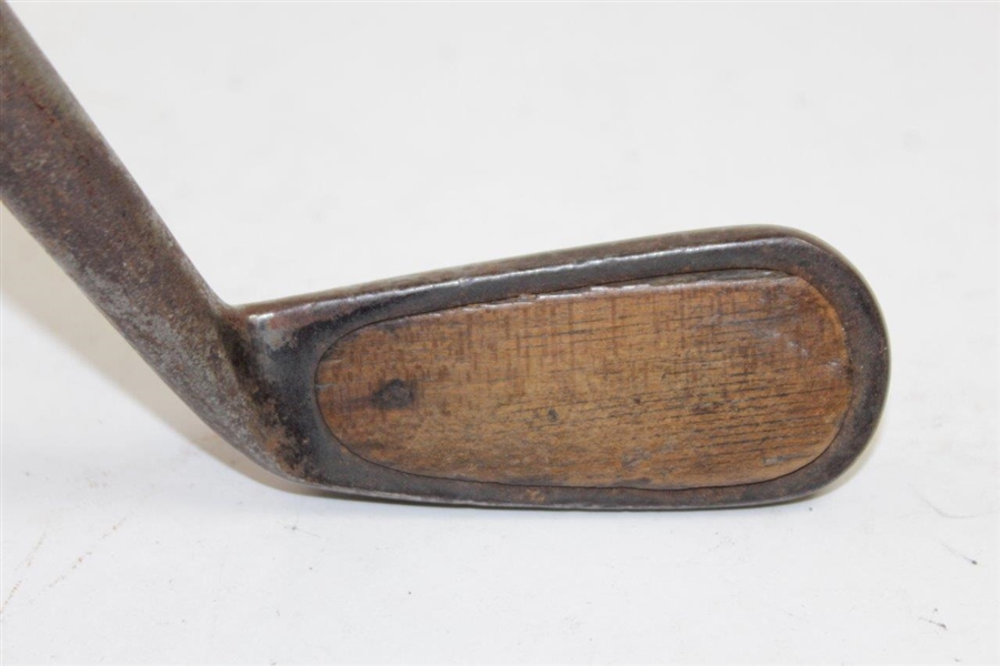 Vintage Circa 1897 Spalding Cran Wood Face Gold Medal Left-Handed Brassie Cleek