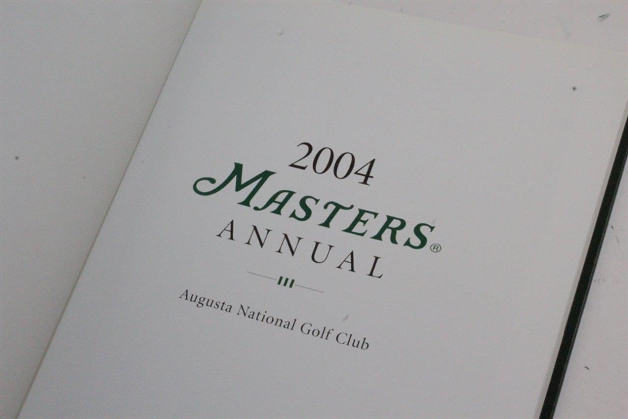 2000, 2003, & 2004 Masters Tournament Annual Books - Singh, Weir, & Mickelson Winners