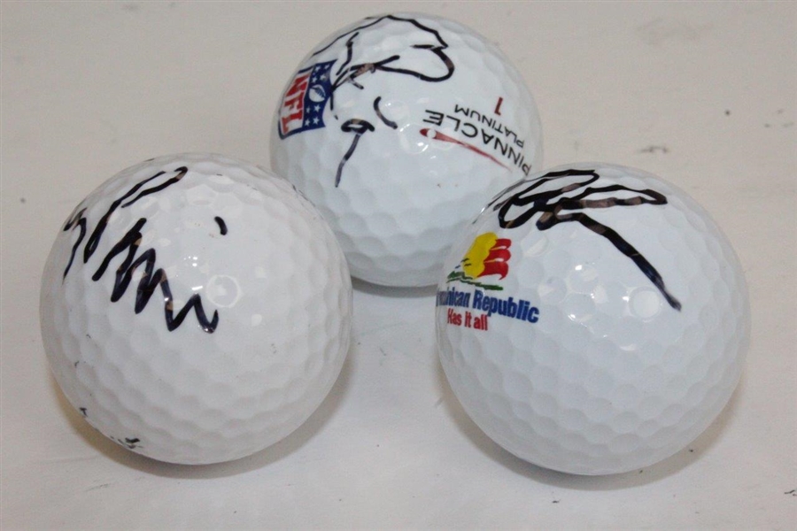 Tony Romo, Corey Pavin, & Tom Lehman Signed Logo Golf Balls JSA ALOA