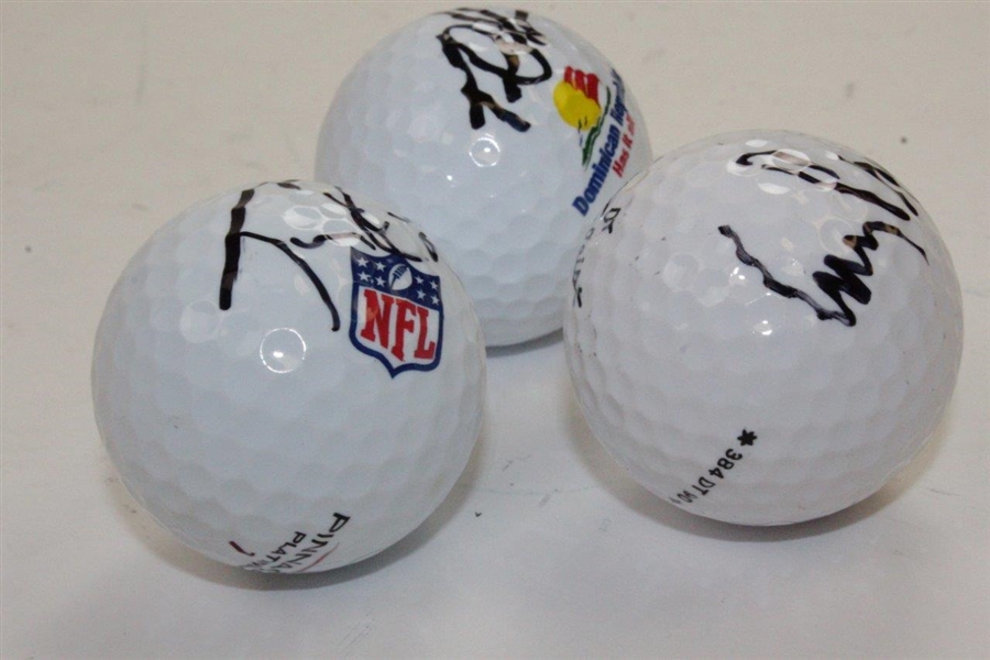 Tony Romo, Corey Pavin, & Tom Lehman Signed Logo Golf Balls JSA ALOA