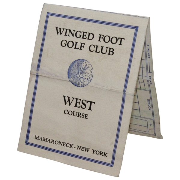 Vintage Winged Foot Golf Club West Course Used Scorecard - Rod Munday Collection
