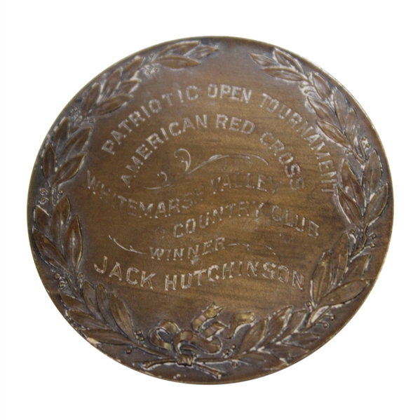 1917 U.S.G.A. American Red Cross Patriotic Open Tournament Winner's Medal Won by Jock Hutchison