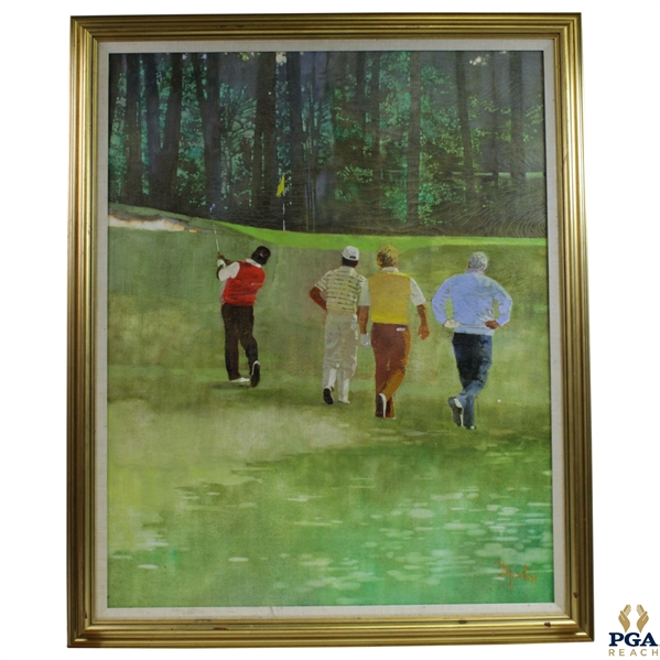 Original Big Three & Lee Oil on Canvas Painting Signed by Artist Bernie Fuchs - Framed