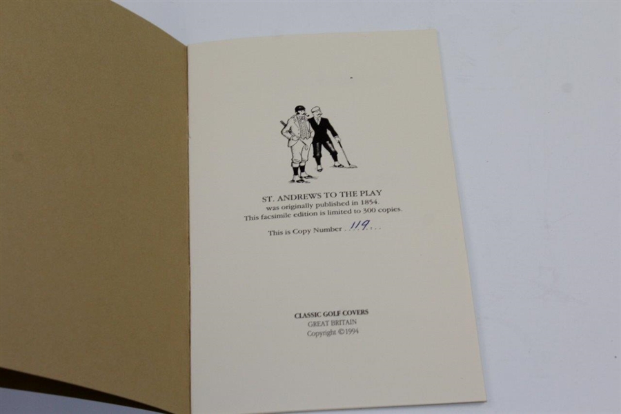 Ltd Ed Facsimile of Rare 1854 'St. Andrews to the Play' Dedicated to R&A by a Member Booklet