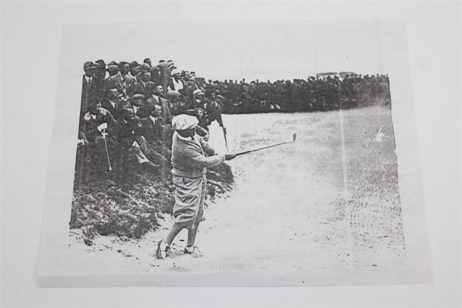 Bobby Jones 1930 British Amateur Round One P&A Photo - Hole Out from 160 Yards! with Leter