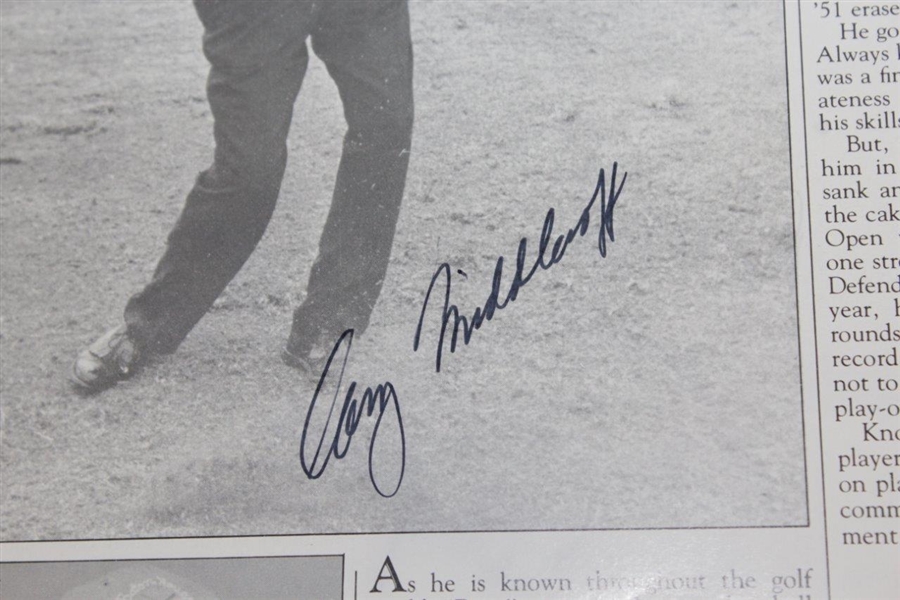 Cary Middlecoff Signed 'The Legends of Golf' Player Profile Page JSA ALOA
