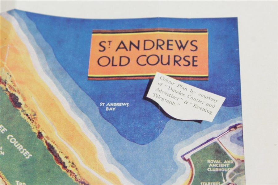 Henry Cotton & others Signed St. Andrews Old Course Map JSA ALOA