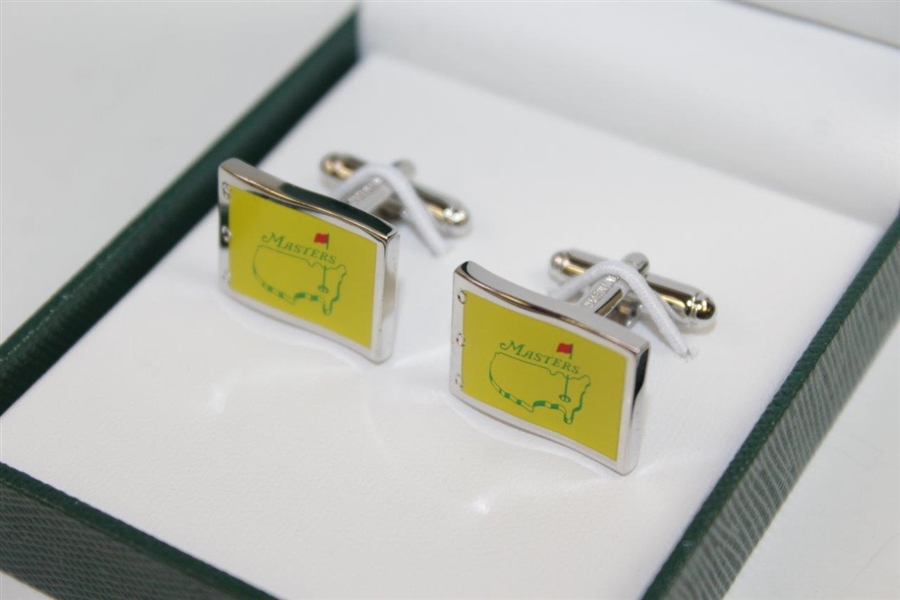 Masters Tournament Flag Logo Cuff Links with Original Box - Made in Italy