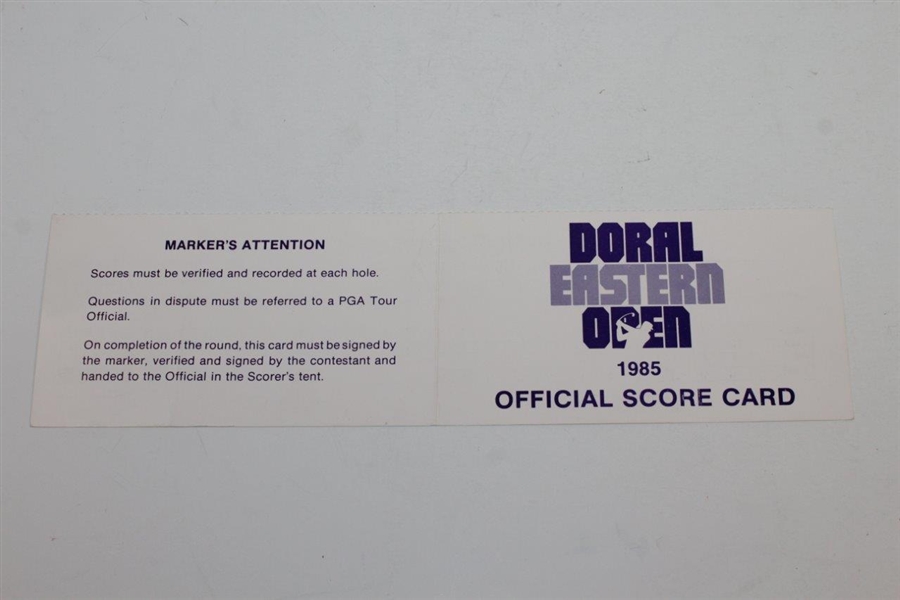 Jack Nicklaus Signed 1985 Doral-Eastern Open Official Scorecard - Marker JSA ALOA