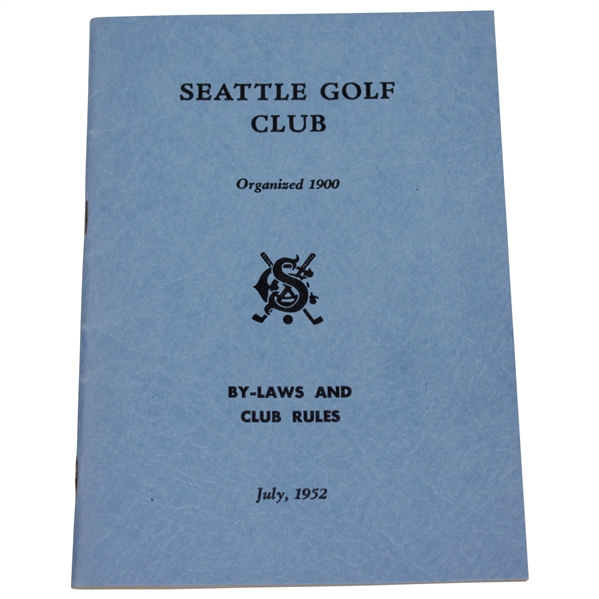 1952 Seattle Golf Club By-Laws and Club Rules Booklet - July
