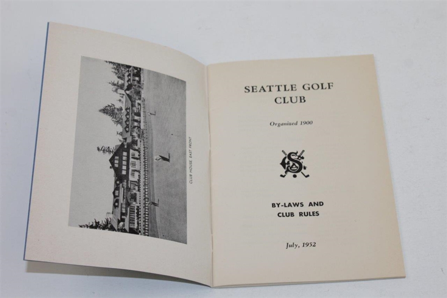1952 Seattle Golf Club By-Laws and Club Rules Booklet - July