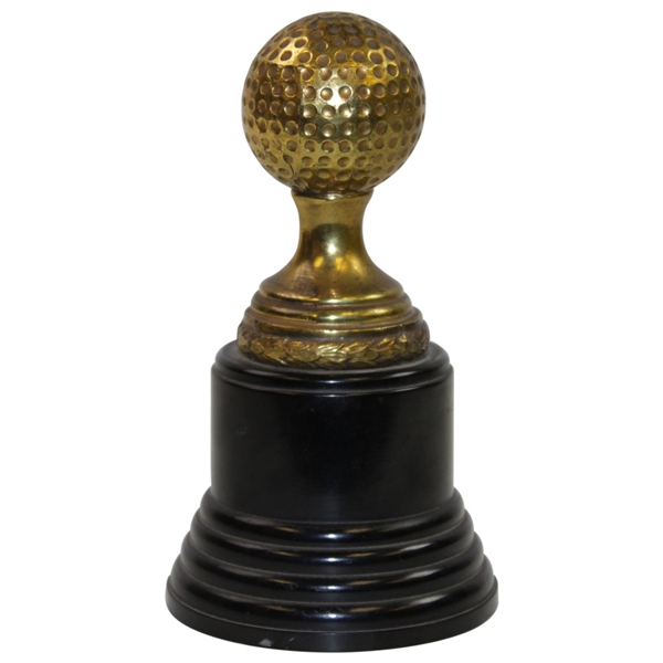 Brass Dimple Golf Ball on Bakelite Base Manufactured by Dodge, Inc. Trophies