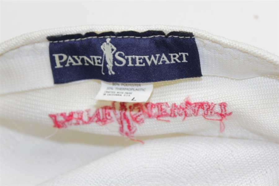 Payne Stewart Signed Personal Tournament Worn White Top-Flite Cap JSA ALOA