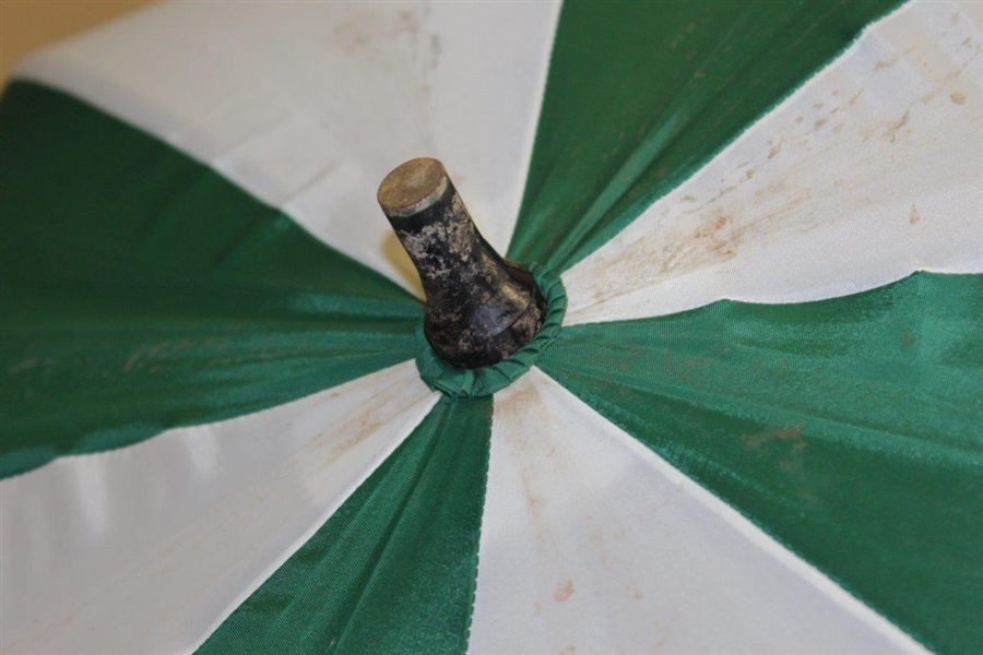 Payne Stewart's Personal Used Masters Tournament Green & White Umbrella