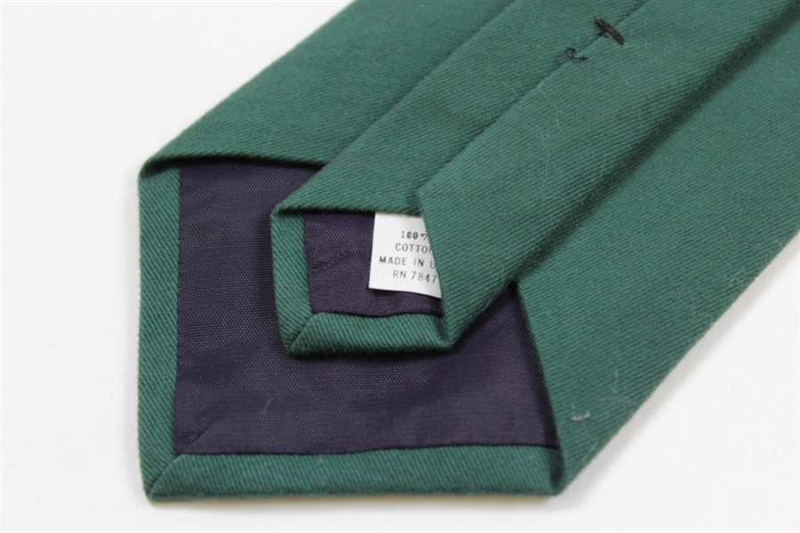 Payne Stewart's Personal 'Payne Stewart' with Silhouette Logo Necktie - Hunter Green