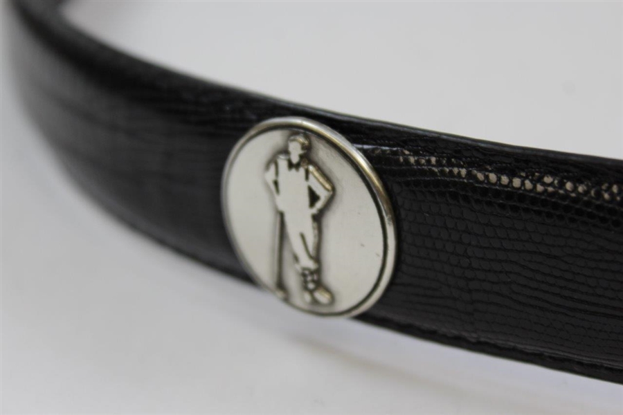 Payne Stewart's Personal Logo Black Enmon Italian Saddle Leather Belt - Size 32