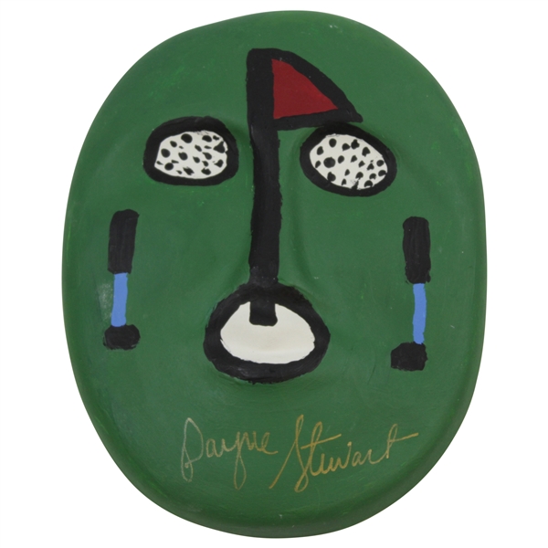 Payne Stewart's Custom Hand-Painted & Signed Golfer Themed Clay Mask JSA ALOA