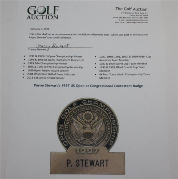 Payne Stewart's 1997 US Open at Congressional Contestant Badge