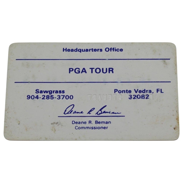 Payne Stewart's Official 1991 PGA Tour Member Card