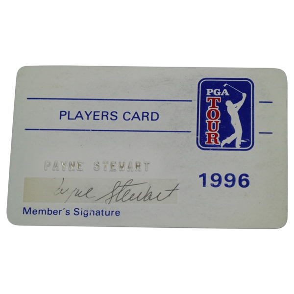 Payne Stewart's Official 1996 PGA Tour Member Card - Signed JSA ALOA