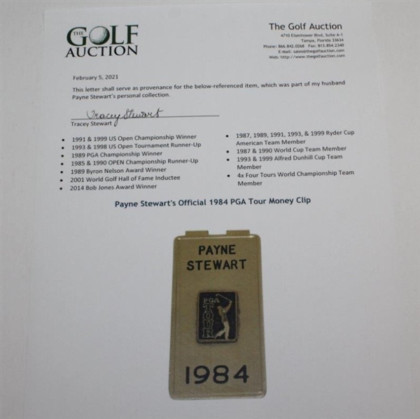 Payne Stewart's Official 1984 PGA Tour Money Clip
