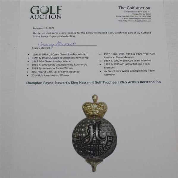 Champion Payne Stewart's King Hassan II Golf Trophee FRMG Arthus Bertrand Pin