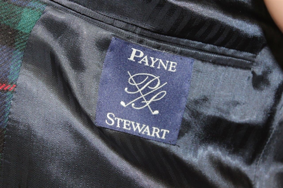 Payne Stewart's Personal Green/Navy/Red Plaid 'Payne Stewart' Logo Blazer Jacket