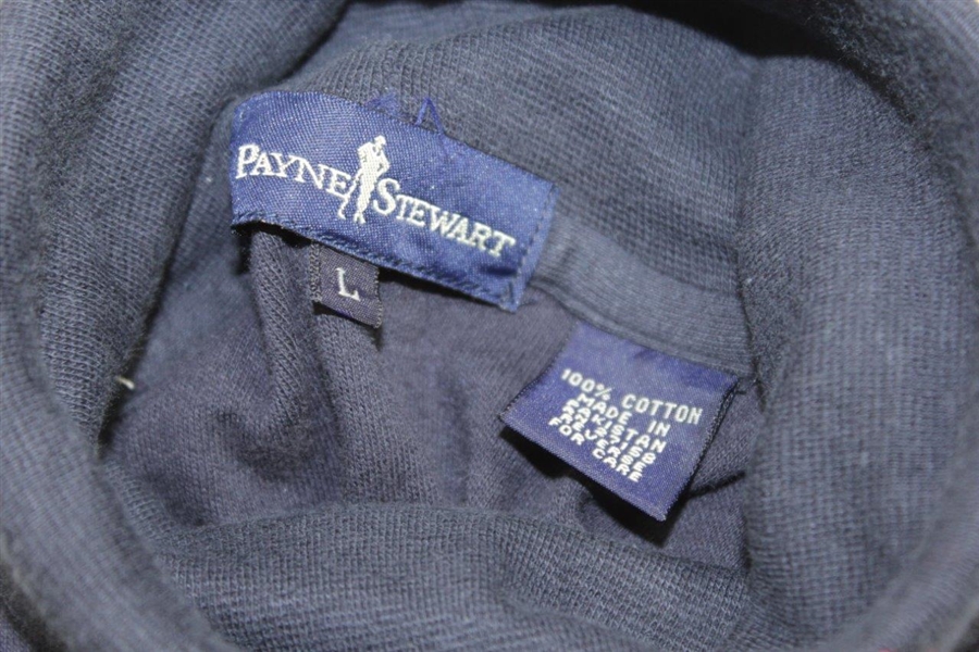 Payne Stewart's Tournament Worn Marriott Logo Navy Long Sleeve Turtleneck Sweatshirt