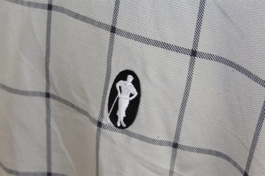 Payne Stewart's Tournament Worn Silhouette Logo 'Payne Stewart' Khaki Crewneck Windshirt