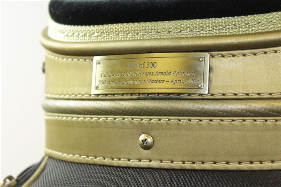 Arnold Palmer Signed 'Arnie's 50th' at the Masters Ltd Ed Commemorative Full Size Golf Bag JSA #Z74231