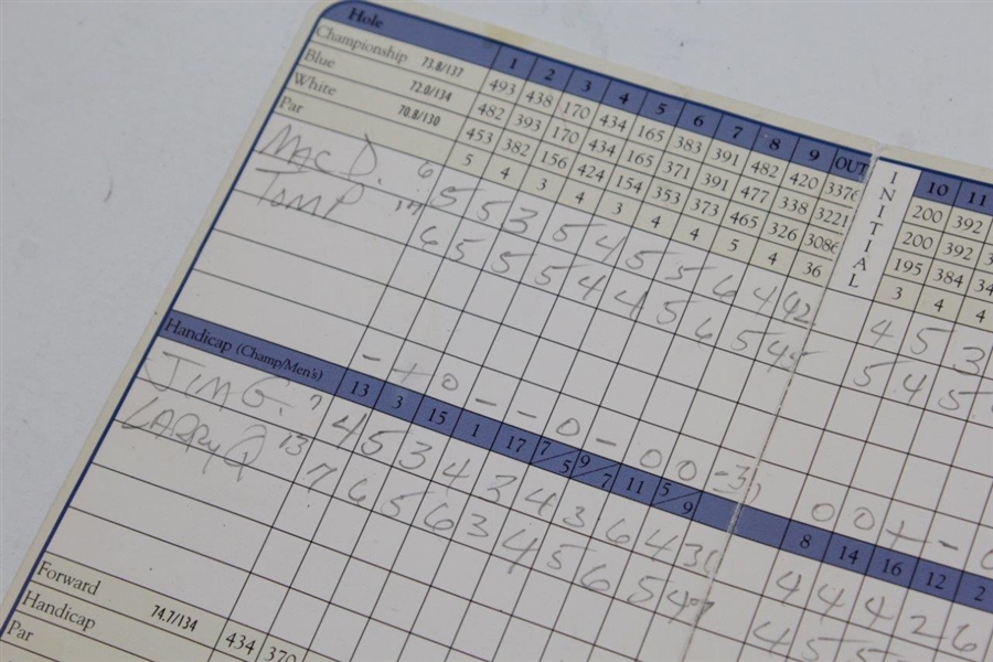James Garner Personal Bel-Air Country Club Scorecard - Shot 73 Penned & Signed by Mac Davis
