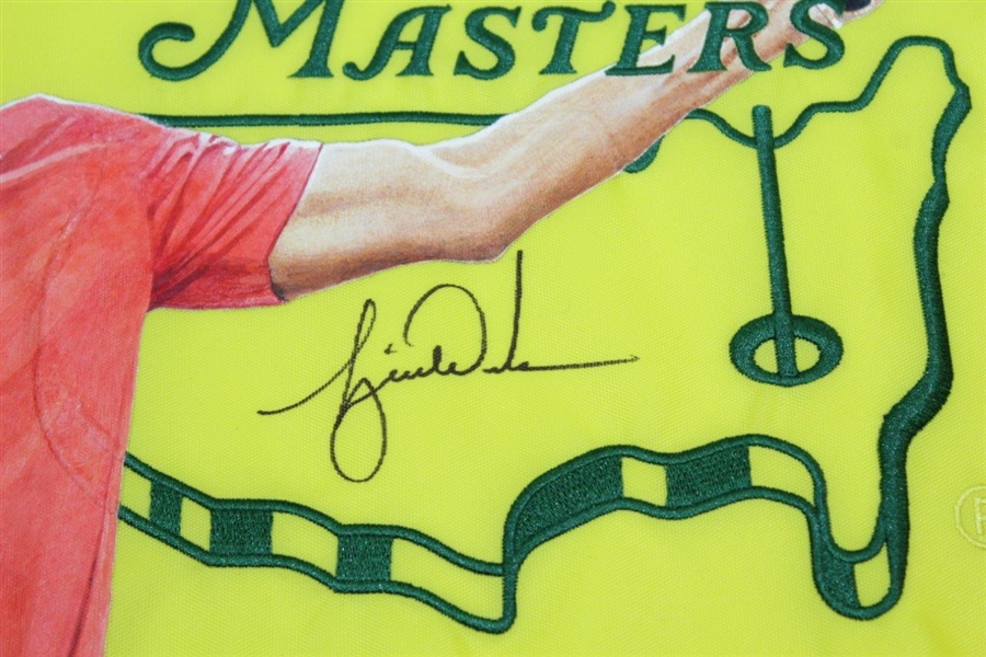 Tiger Woods Signed Custom 1/1 Painted 2019 Masters Embroidered Flag JSA FULL #BB22391