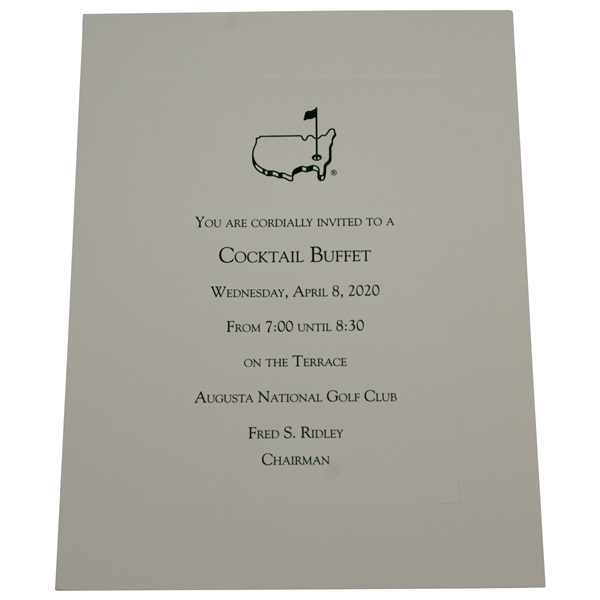 Charles Coody's 2020 Masters Tournament Cocktail Buffet Invitation