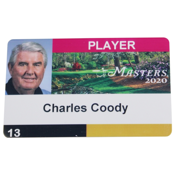Charles Coody's 2020 Masters Tournament Player ID Badge