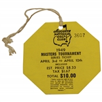 1949 Masters Tournament SERIES Badge #3607 with Original String - Top Condition!