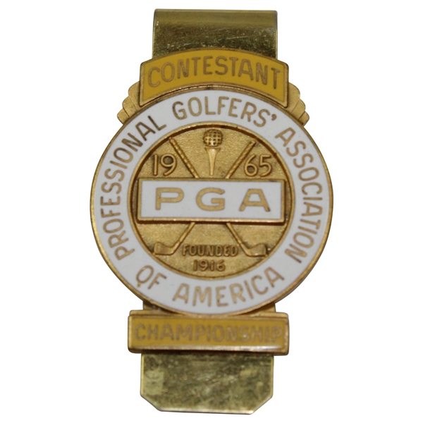 Charles Coody's 1965 PGA Championship at Laurel Valley Contestant Badge/Clip