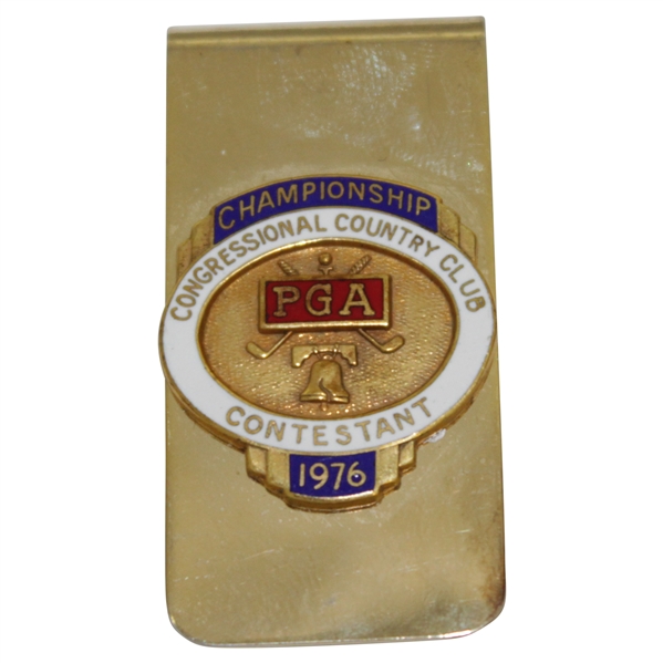 Charles Coody's 1976 PGA Championship at Congressional Golf Club Contestant Badge/Clip
