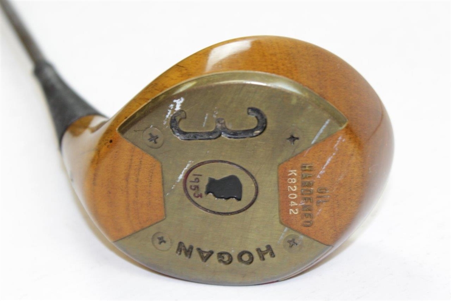 Ben Hogan '1953' Blonde Oil Hardened K82042 Persimmon 3 Wood with Head Cover