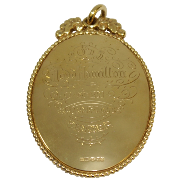 Gold 1872 OPEN Golf Champion Medal to Todd Hamilton - Past Champions Gift @ St. Andrews 2015