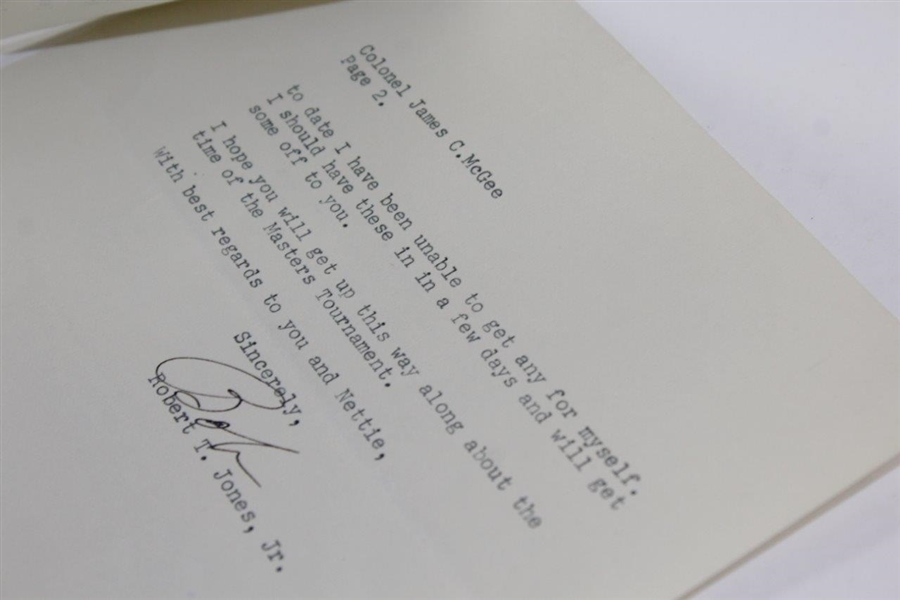 Bobby Jones Signed 1947 Letter - Masters and Golf Balls Mentions - JSA FULL #BB42862